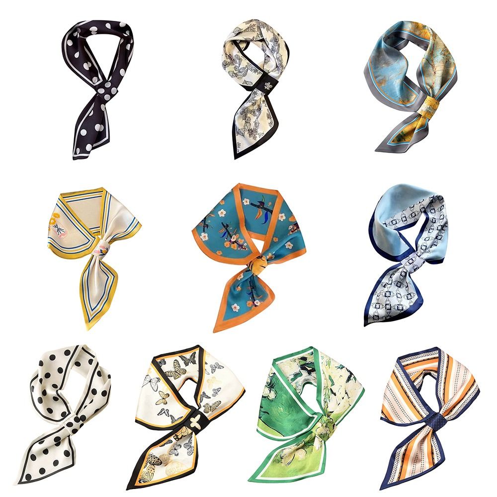 ファッション日焼け止めシルクスカーフスナップファスナー薄型よ - Silk Neck Scarf のレビューと価格