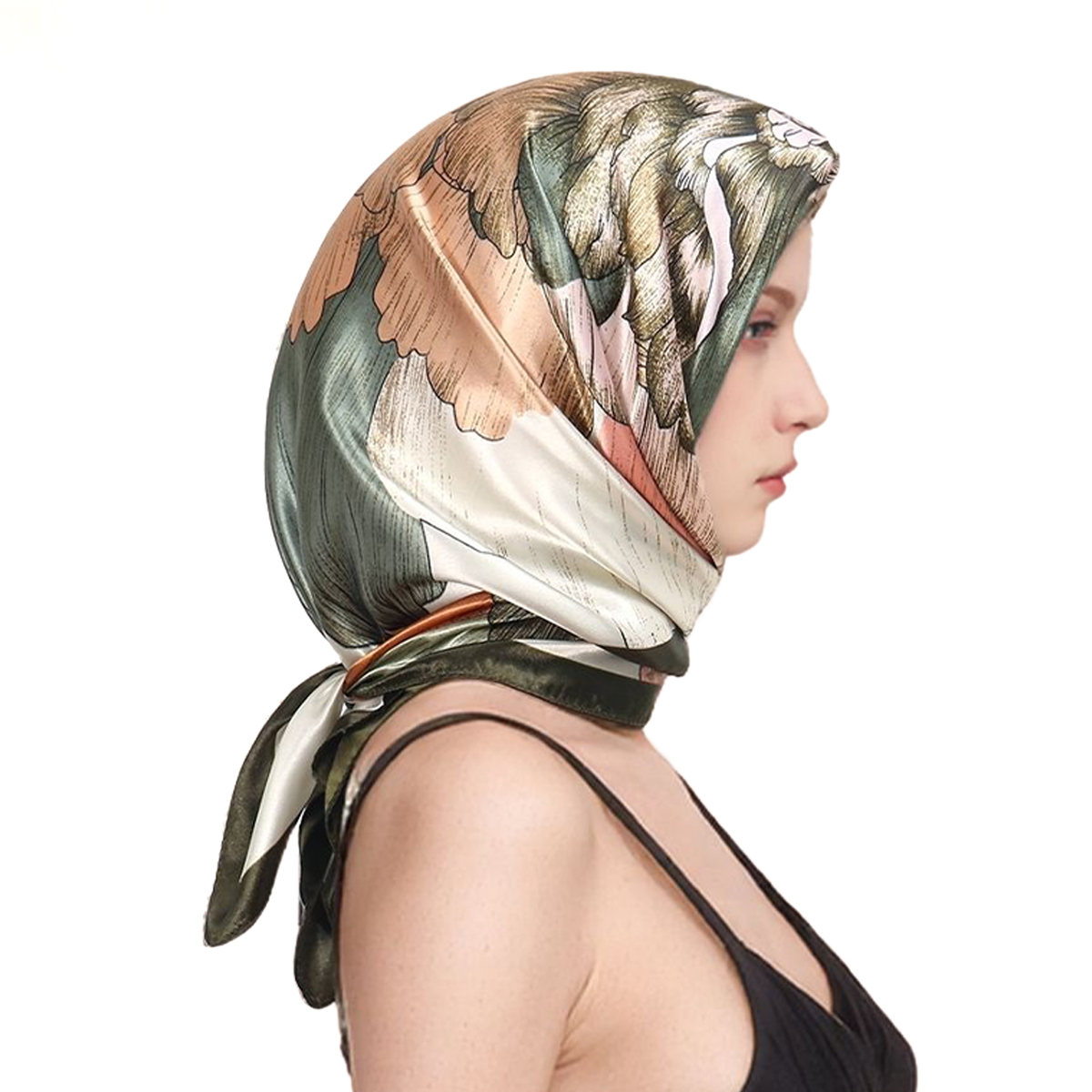 90*90 センチメートルサテンシルク正方形スカーフ女性のフ - Silk Neck Scarf のレビューと価格
