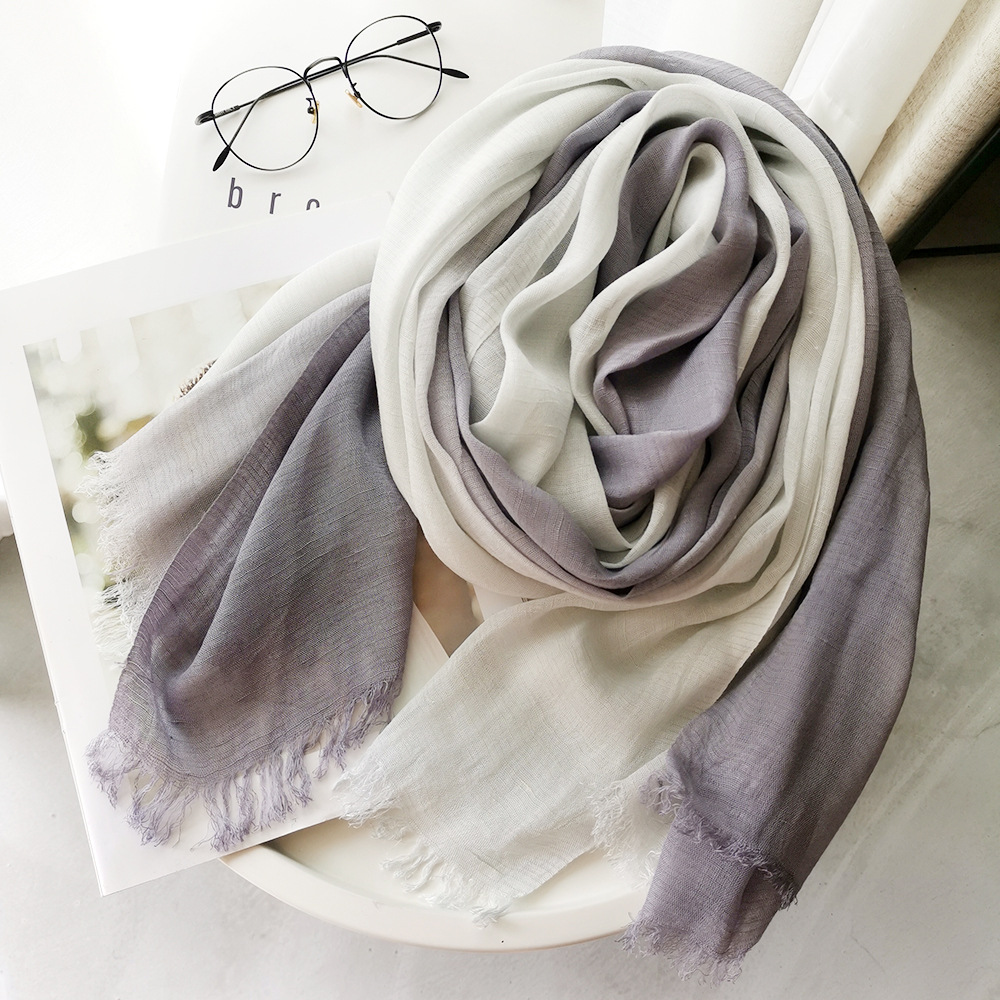 和風ユニセックスコットンリネンスカーフグラデーションカラー秋 - Bandana Cotton のレビューと価格