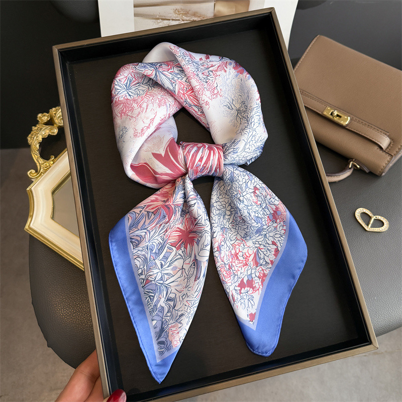 高級デザインプリントスカーフ女性のためのシルクスカーフバンダ - Silk Neck Scarf のレビューと価格