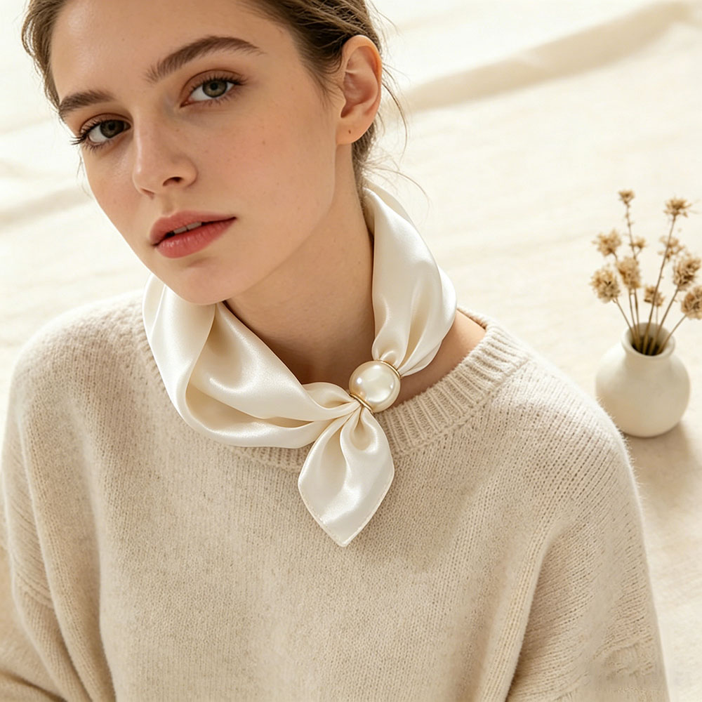 スカーフチェーンシルクレイジーマグネットペンダント鎖骨細いパ - Ascot Neck Scarf のレビューと価格