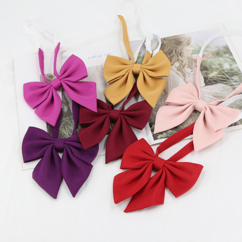 ファッションJK蝶ネクタイ 無地 ピンク ブルー ブラック  - Bow Tie Pre Tied のレビューと価格