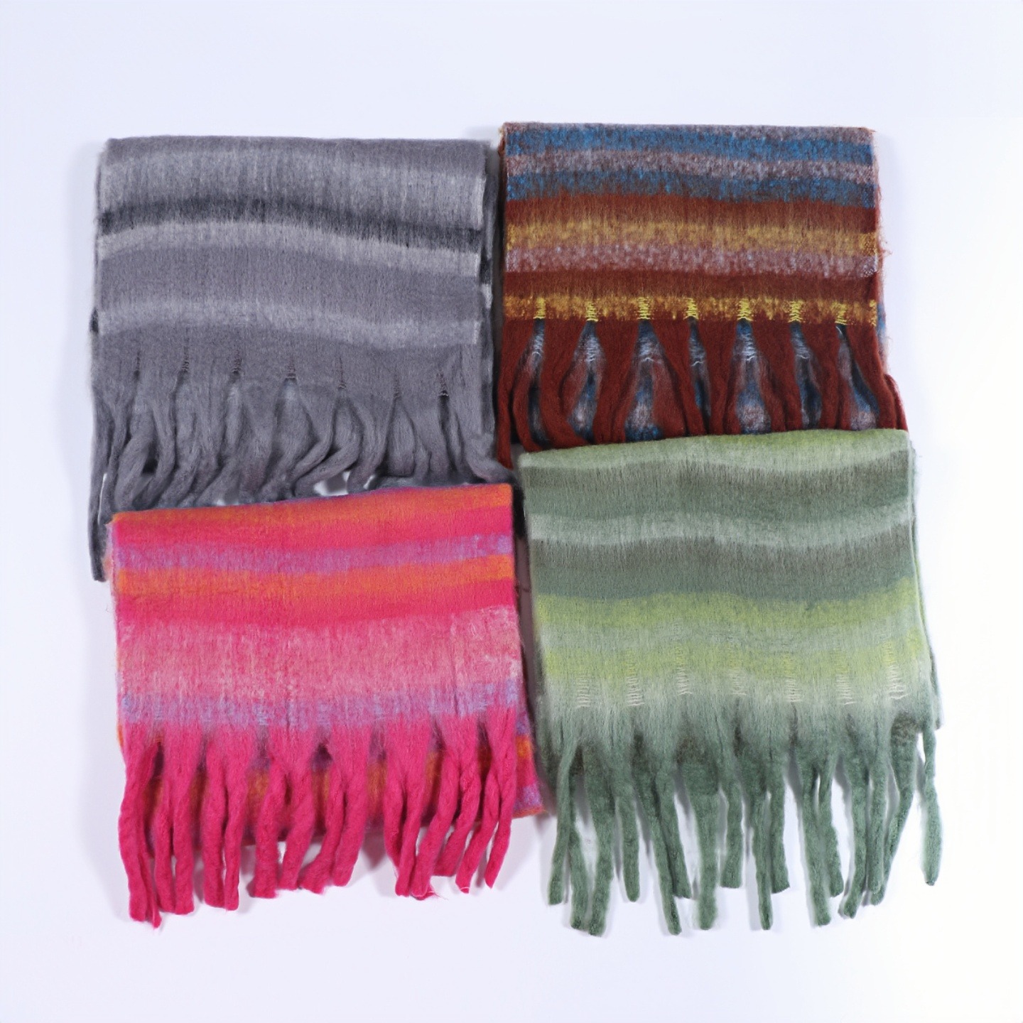 冬のスカーフ女性のためのカシミヤ暖かいストリップパシュミナブ - Woven Scarf Blanket のレビューと価格
