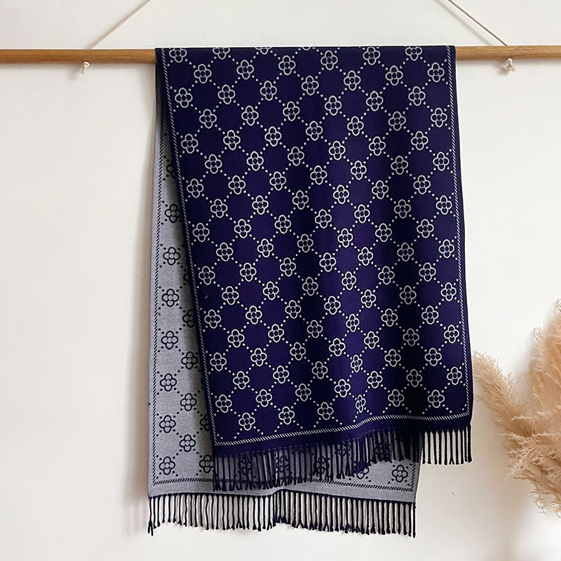 ブランド ジャカード デザイン 冬 両面スカーフ カシミア  - Woven Scarf Blanket のレビューと価格