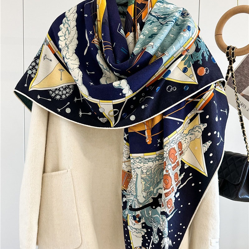 女性用ウールブランケットスカーフ,特大ショール,正方形,暖か - Woven Scarf Blanket のレビューと価格